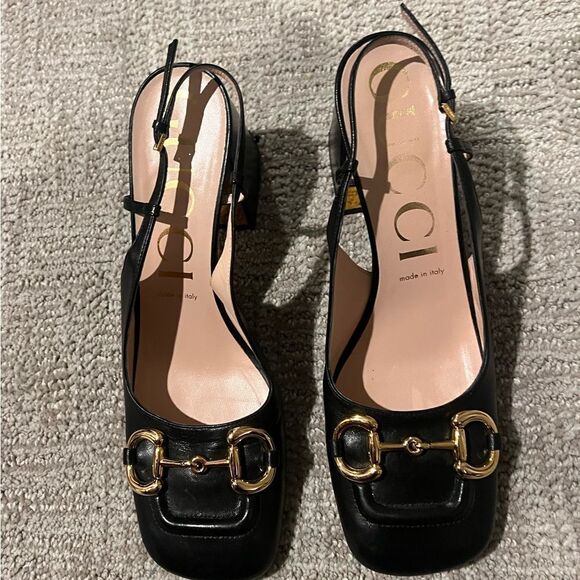 GUCCI MID-HEEL SLINGBACK WITH HORSEBIT - Picture 5 of 16